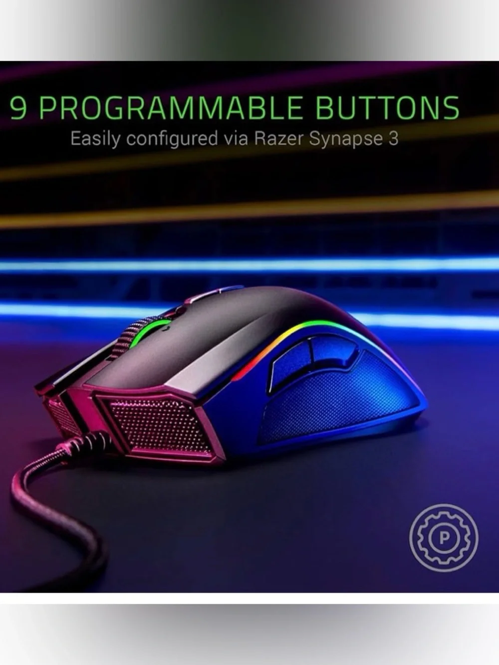 Razer Mamba Elite Wired Gaming Mouse with RGB Lighting & Programmable Buttons